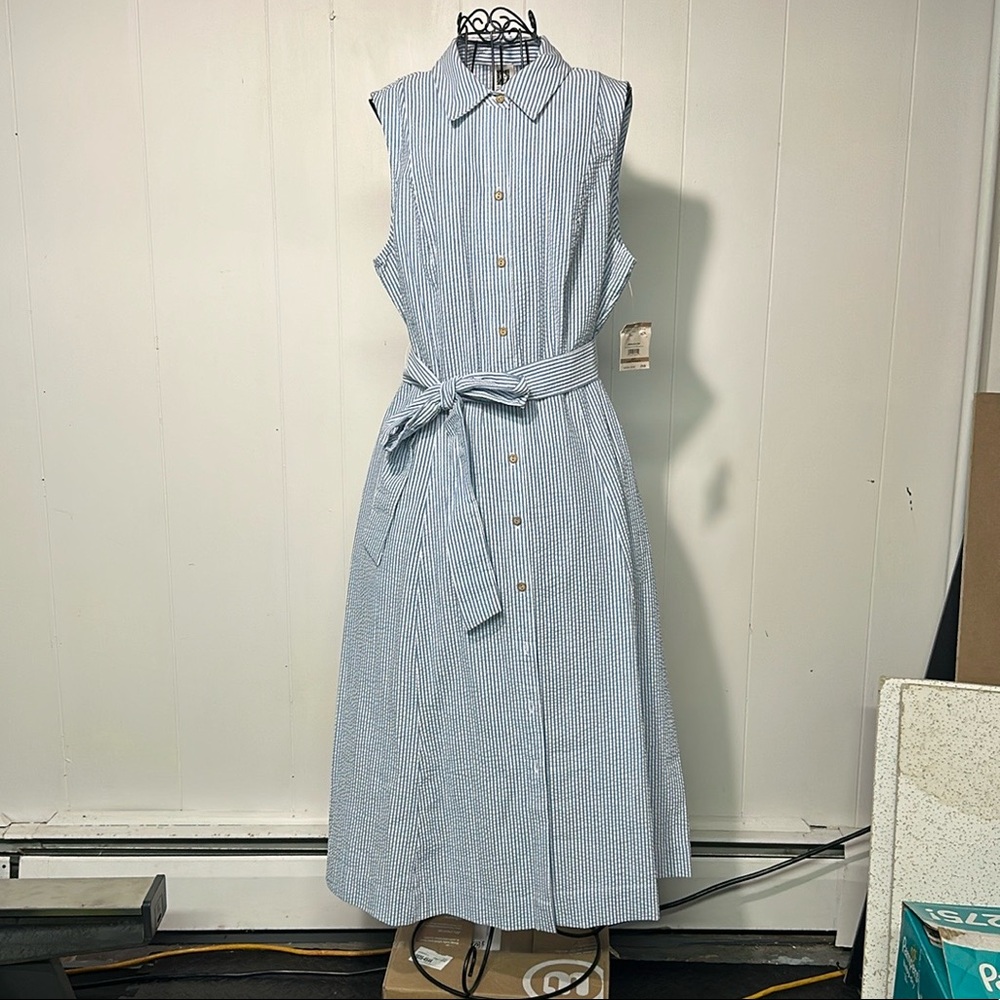 Timeless Blue/white sleeveless dress. Never worn.